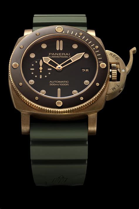 panerai bronzo 47mm|panerai submersible bronzo green dial.